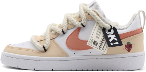 ナイキ コートボロー ロー「ストロベリーオレンジ-レッド」カスタムシューズ BQ5448-100(Team57-女款草莓) Order ナイキ コートボロー ロー「ストロベリーオレンジ-レッド」カスタムシューズ BQ5448-100(Team57-女款草莓)