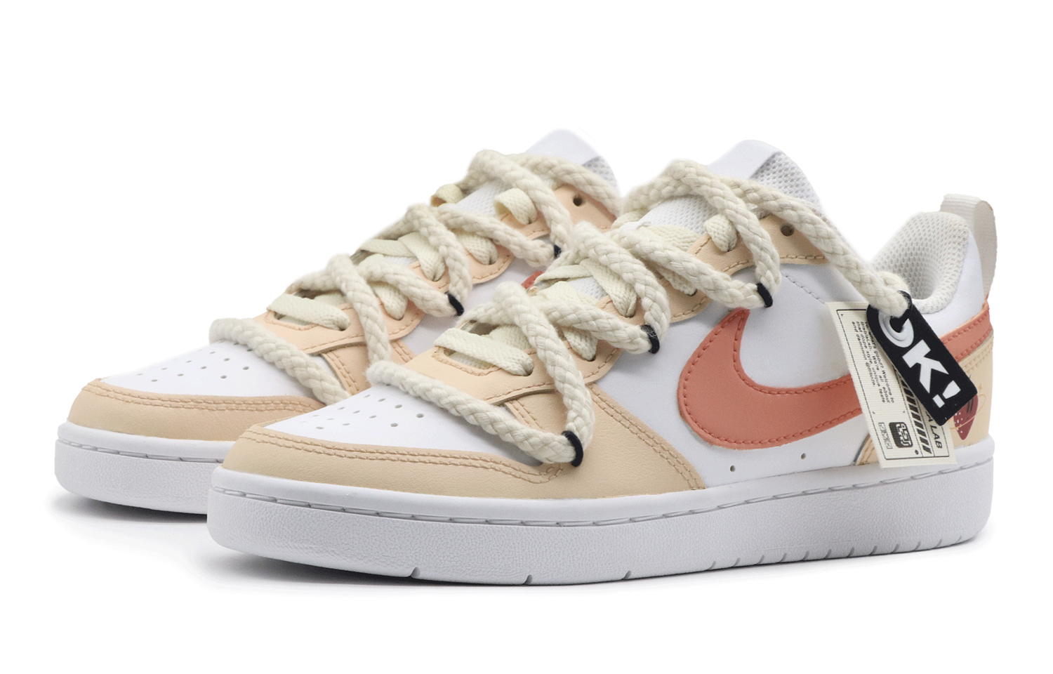 Shop Sepatu Nike Court Borough Low 'Stroberi Oranye-Merah' [Kustom] BQ5448-100(Team57-女款草莓)