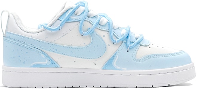 【訂製球鞋】 Nike Court Borough 夏日外出 減齡風 藍色棉花糖 特殊鞋盒 低筒 板鞋 GS 藍白 Order 【訂製球鞋】 Nike Court Borough 夏日外出 減齡風 藍色棉花糖 特殊鞋盒 低筒 板鞋 GS 藍白