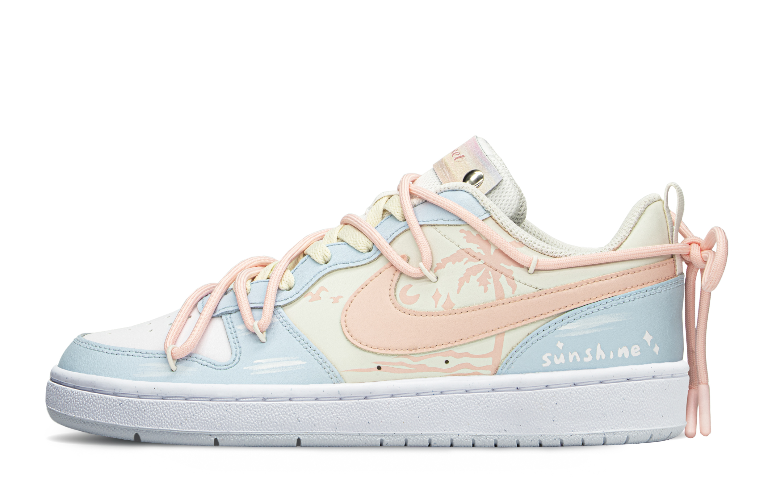 Buy [Nike Sepatu Costum] Court Borough Low 'Pantai Sunset Musim Panas' BQ5448-123(TeamA-日落海岸)