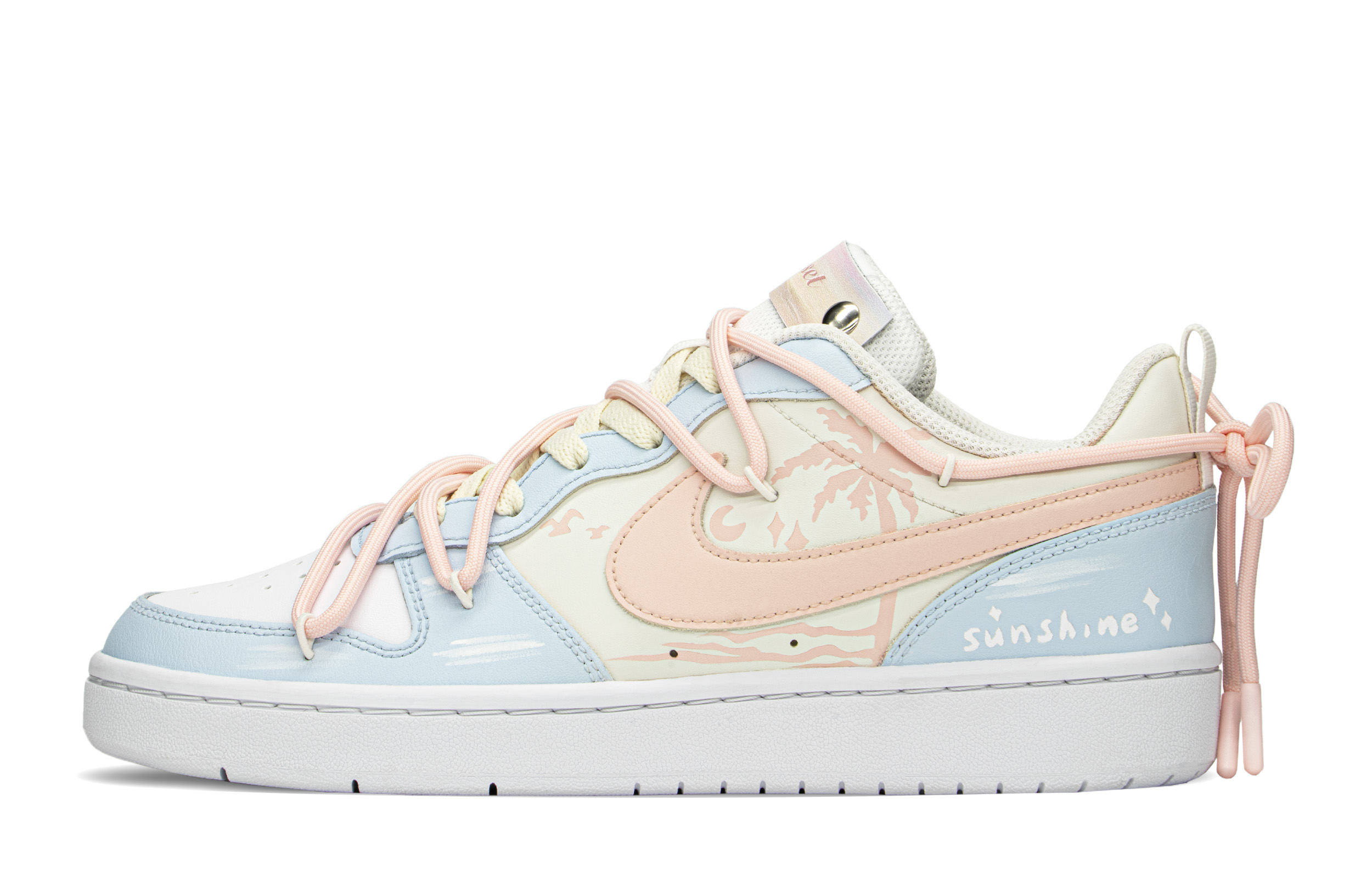[Custom Shoes] Nike Court Borough Low 'Sunset Coast Blue Pink'