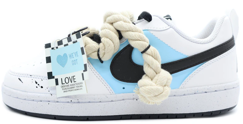 【訂製球鞋】 Nike Court Borough 麻繩 甜酷 禮盒 解構 掛飾 愛心 撞色 舒適潮流 休閒百搭 低筒 板鞋 GS 白色 Lookbook 【訂製球鞋】 Nike Court Borough 麻繩 甜酷 禮盒 解構 掛飾 愛心 撞色 舒適潮流 休閒百搭 低筒 板鞋 GS 白色