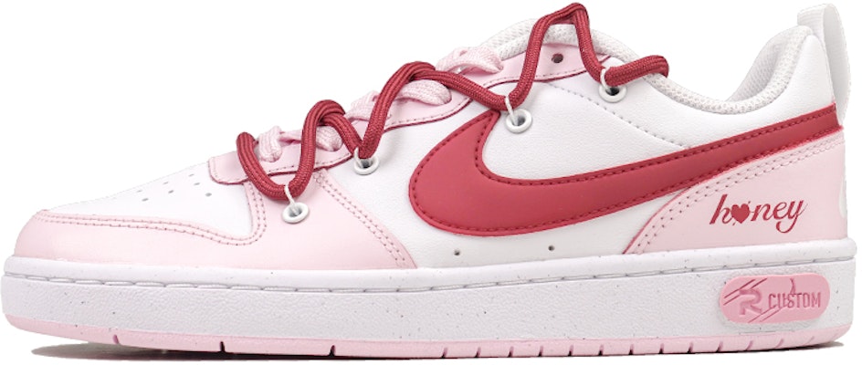 【訂製球鞋】Nike Court Borough 2RISK 初戀回憶 甜美 低筒 板鞋 GS 粉色 Buy 【訂製球鞋】Nike Court Borough 2RISK 初戀回憶 甜美 低筒 板鞋 GS 粉色