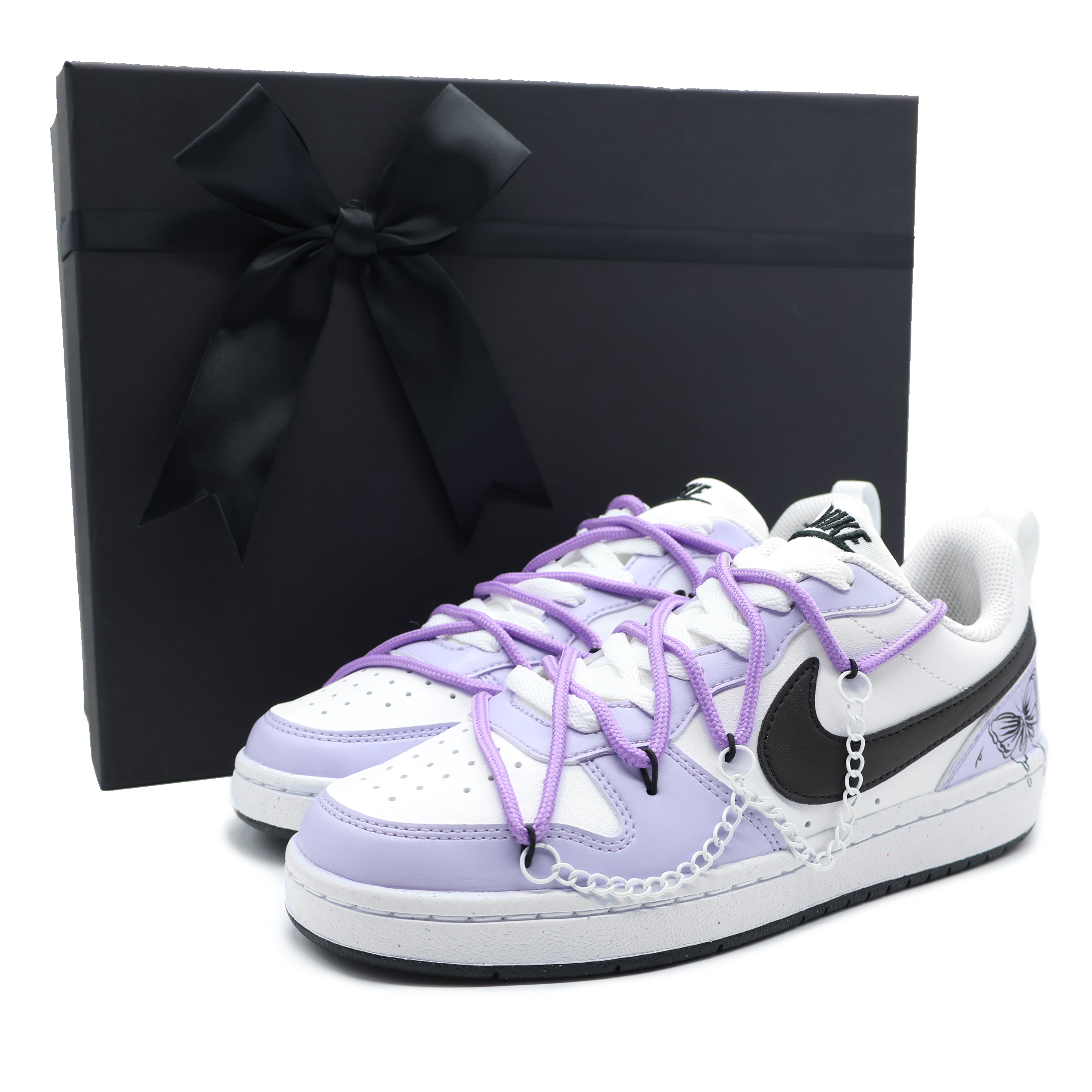[Custom Shoes] Nike Court Borough Low 'Sweet Purple Butterfly' DV5456-104（Team155-ZH）
