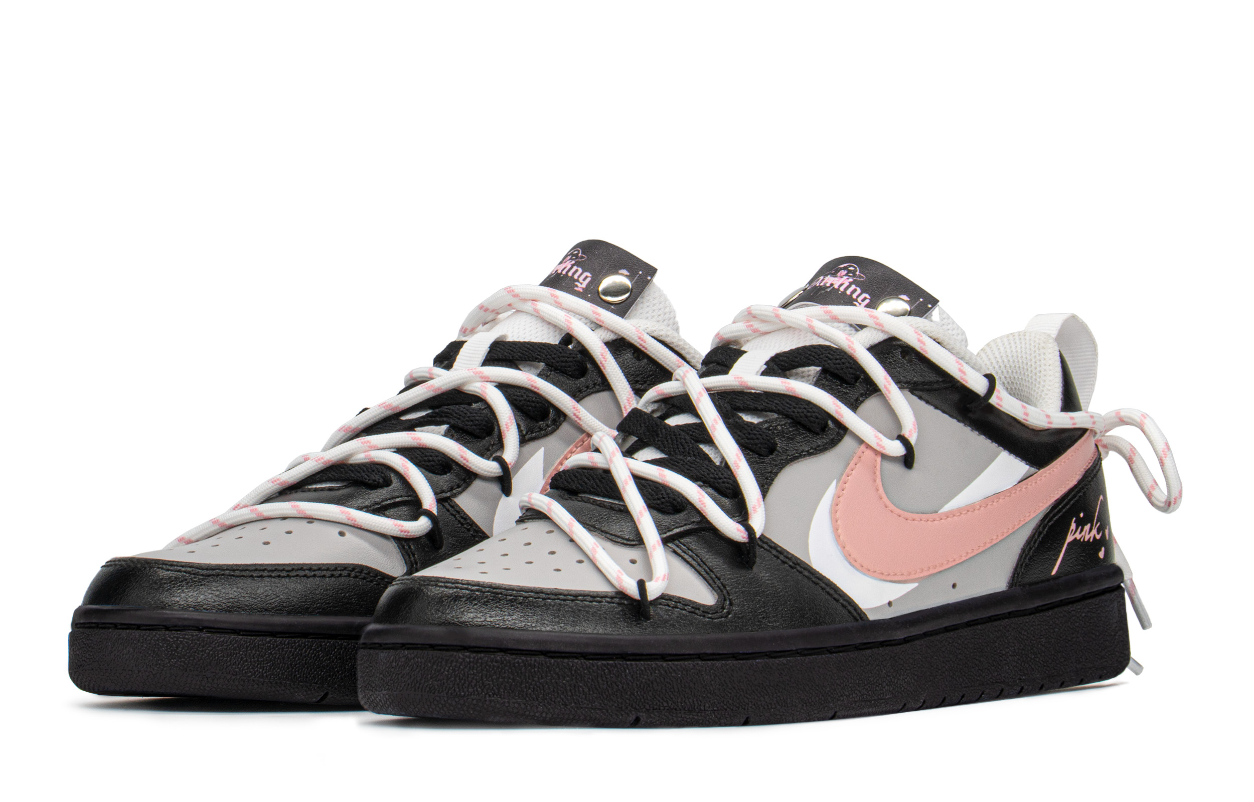 Lookbook [定制鞋] 耐克Court Borough Low "甜芝麻 黑粉" BQ5448-100(TeamA-CB甜心芝麻糊S-BOX)