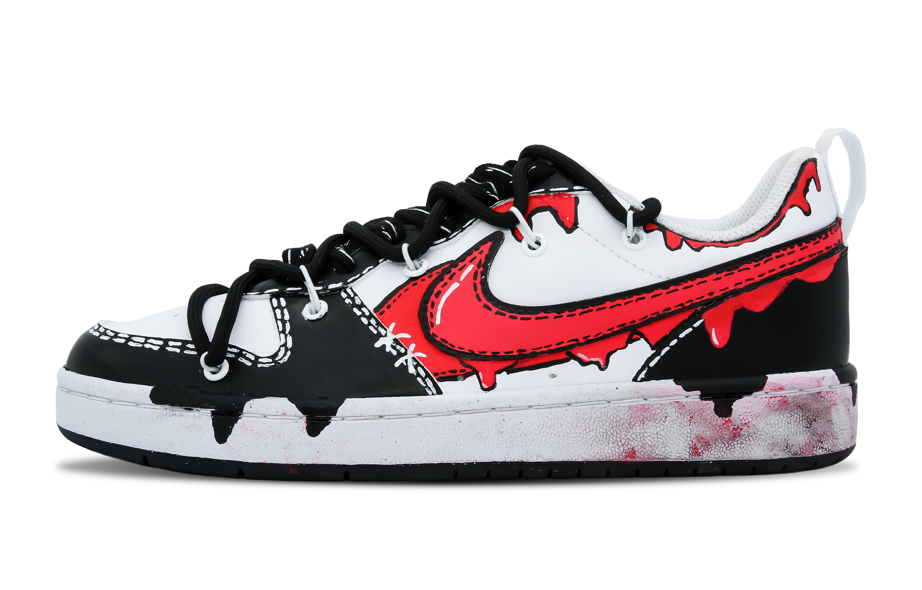 Buy [Kasut Custom] Nike Court Borough Low 'Tang Heart Girl Hitam Merah' DV5456-104-485314