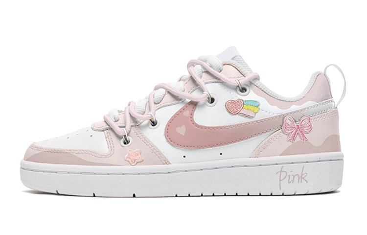 Buy [定制鞋款] 耐克Court Borough Low '情人节 粉色-白色' BQ5448-100(TeamS-星星爱心布贴S-BOX)