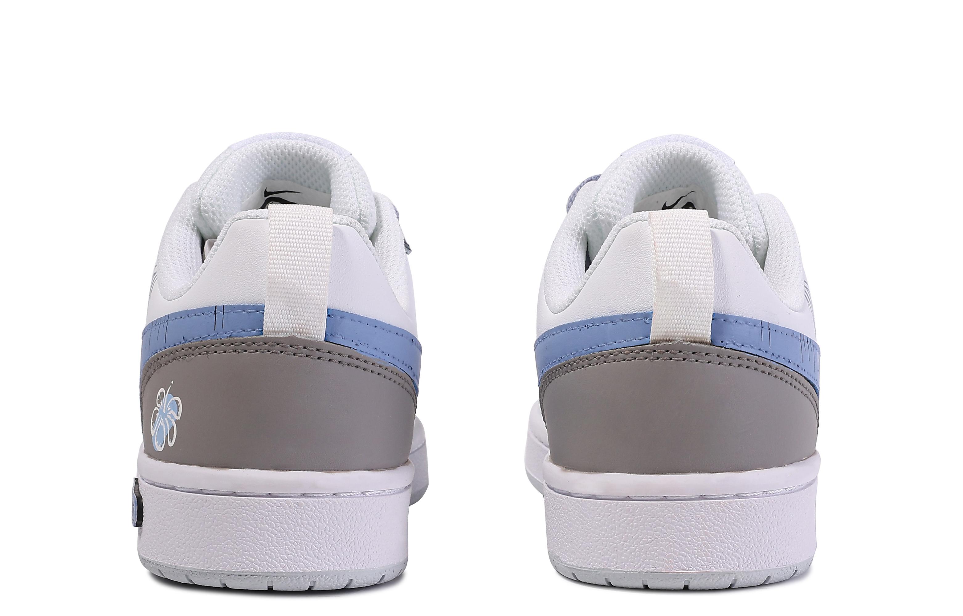 Details for [カスタムシューズ] ナイキ コートバラ ロー 'ホワイト-ブルー ダ・ヴィンチ カスタム' BQ5448-123(TeamM-花墙-BOX)