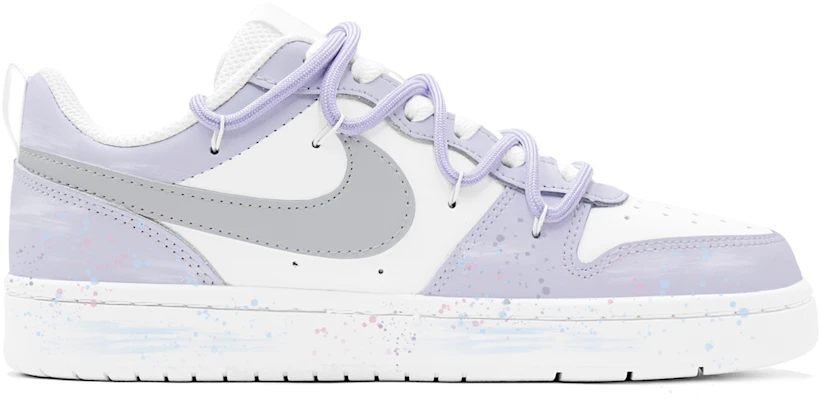 【訂製球鞋】 Nike Court Borough 低筒 多巴胺穿搭 香芋心情 飛濺墨彩 限定鞋盒 板鞋 GS 白紫 Order 【訂製球鞋】 Nike Court Borough 低筒 多巴胺穿搭 香芋心情 飛濺墨彩 限定鞋盒 板鞋 GS 白紫