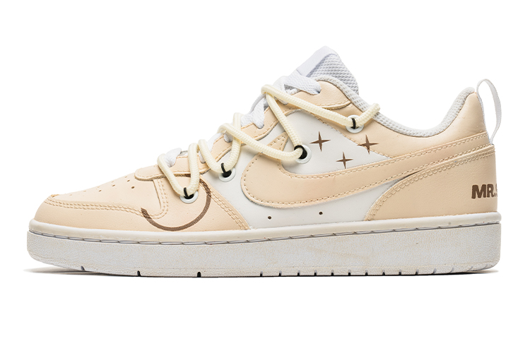 [Custom Shoes] Nike Court Borough Low 'White Apricot Graffiti Stars'
