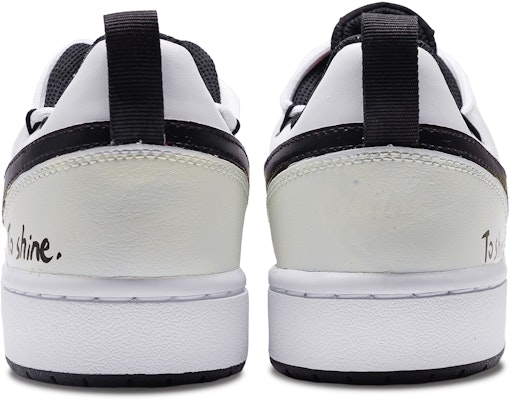 【客製球鞋】 Nike Court Borough 閃耀 特殊包裝 獨特潮流 舒適美麗 減齡神器 防滑耐磨 低筒 板鞋 GS 白黑 Purchase 【客製球鞋】 Nike Court Borough 閃耀 特殊包裝 獨特潮流 舒適美麗 減齡神器 防滑耐磨 低筒 板鞋 GS 白黑