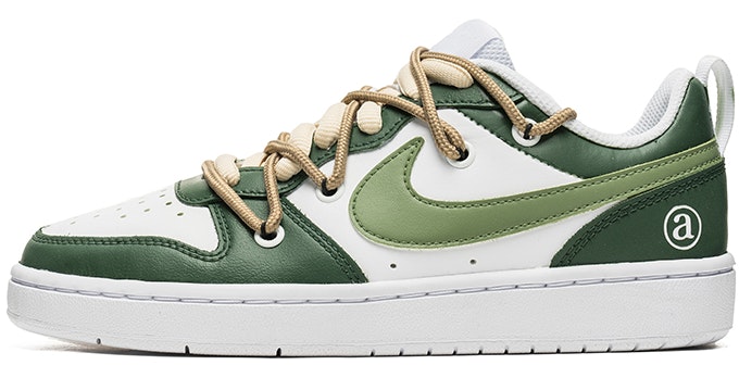 custom-shoes-nike-court-borough-low-white-green-graffiti-art