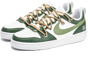 【客製化球鞋】Nike Court Borough 塗鴉藝術 解構雙鞋帶 低幫 板鞋 GS 白綠 Lookbook 【客製化球鞋】Nike Court Borough 塗鴉藝術 解構雙鞋帶 低幫 板鞋 GS 白綠