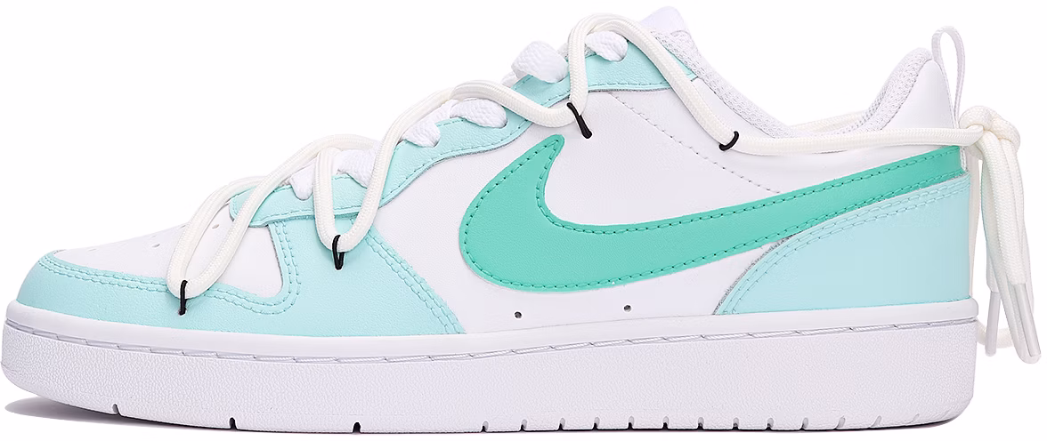 custom-shoes-nike-court-borough-low-white-mint-green