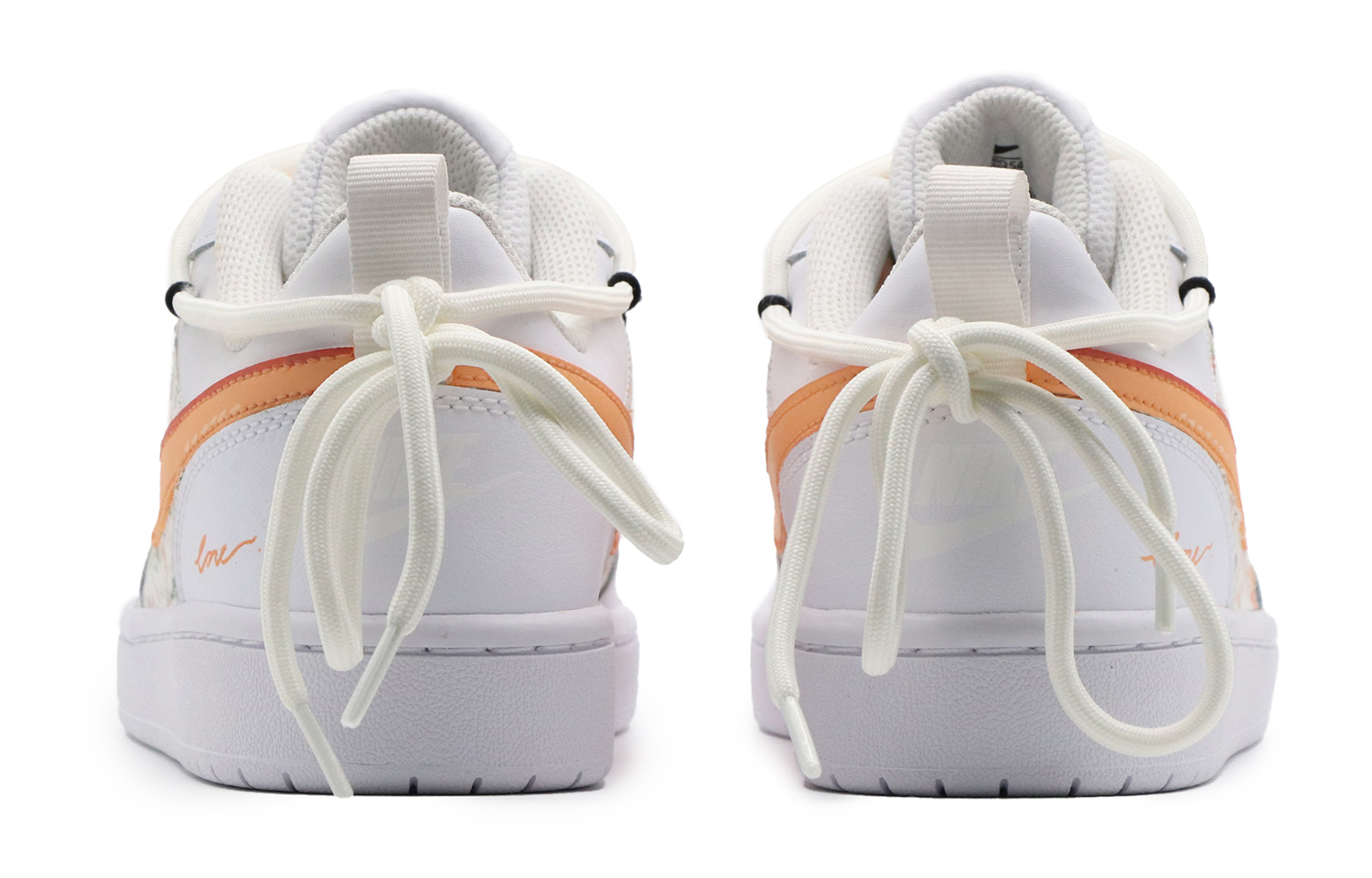 Purchase [Kasut Custom] Nike Court Borough Low 'Putih Jingga Bunga' BQ5448-100(Team57-女款小碎花)