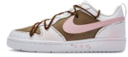 Buy 【訂製球鞋】Nike Court Borough 811製造 線條心動 少女 甜美 手繪噴繪 防滑 低筒 板鞋 GS 白粉棕