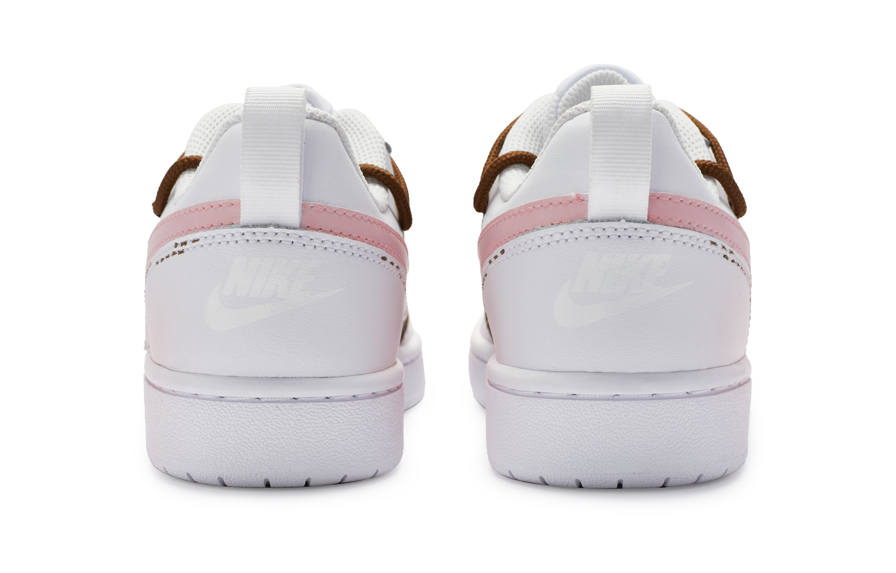 Shop [Nike Kasut Custom] Nike Court Borough Rendah 'Putih Merah Jambu-Coklat' BQ5448-100-452355