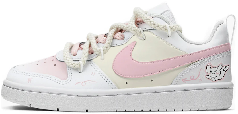 【定制球鞋】 Nike Court Borough Court Borough 2 是在玩鞋 兔子解構 低幫 板鞋 GS 白粉 Buy 【定制球鞋】 Nike Court Borough Court Borough 2 是在玩鞋 兔子解構 低幫 板鞋 GS 白粉