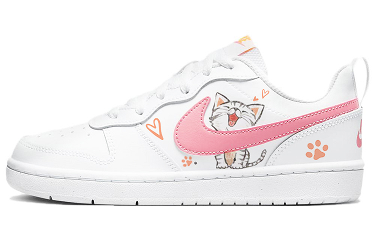 [Custom Shoes] Nike Court Borough Low 'White Pink Love Cat'
