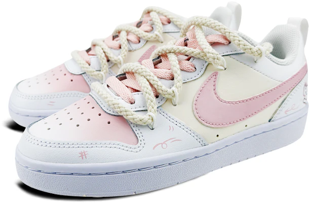 【定制球鞋】 Nike Court Borough Court Borough 2 是在玩鞋 兔子解構 低幫 板鞋 GS 白粉 Lookbook 【定制球鞋】 Nike Court Borough Court Borough 2 是在玩鞋 兔子解構 低幫 板鞋 GS 白粉
