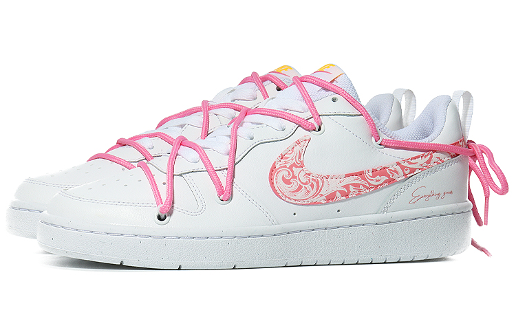 Lookbook [カスタムシューズ] ナイキ コート バロー ロー 'ホワイト ピンク ロマンス' BQ5448-124(Team10-欧洲风情）