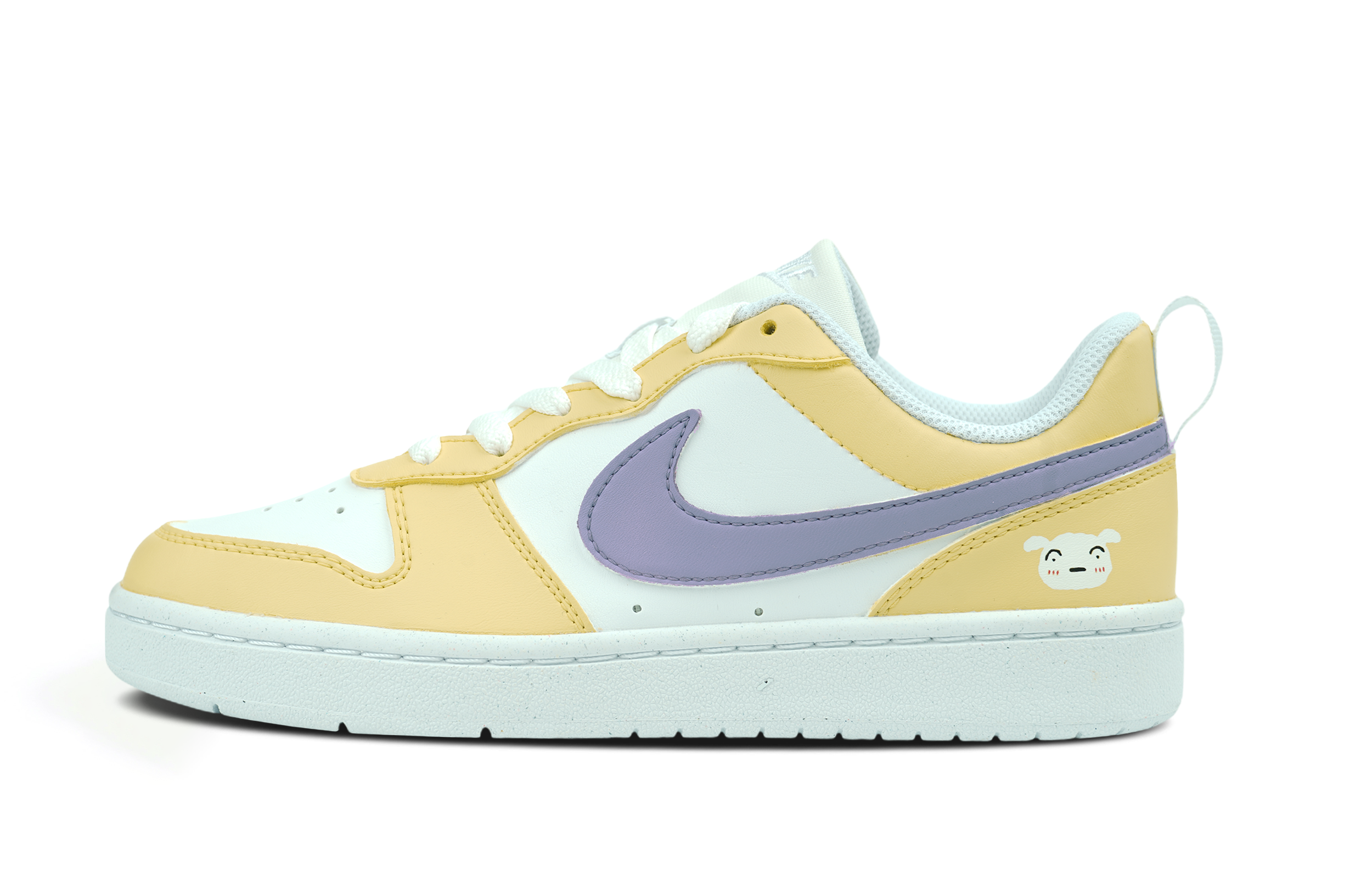 Order [Kasut Custom] Nike Court Borough Rendah 'Putih Kuning' DV5456-106(Team86-小白)