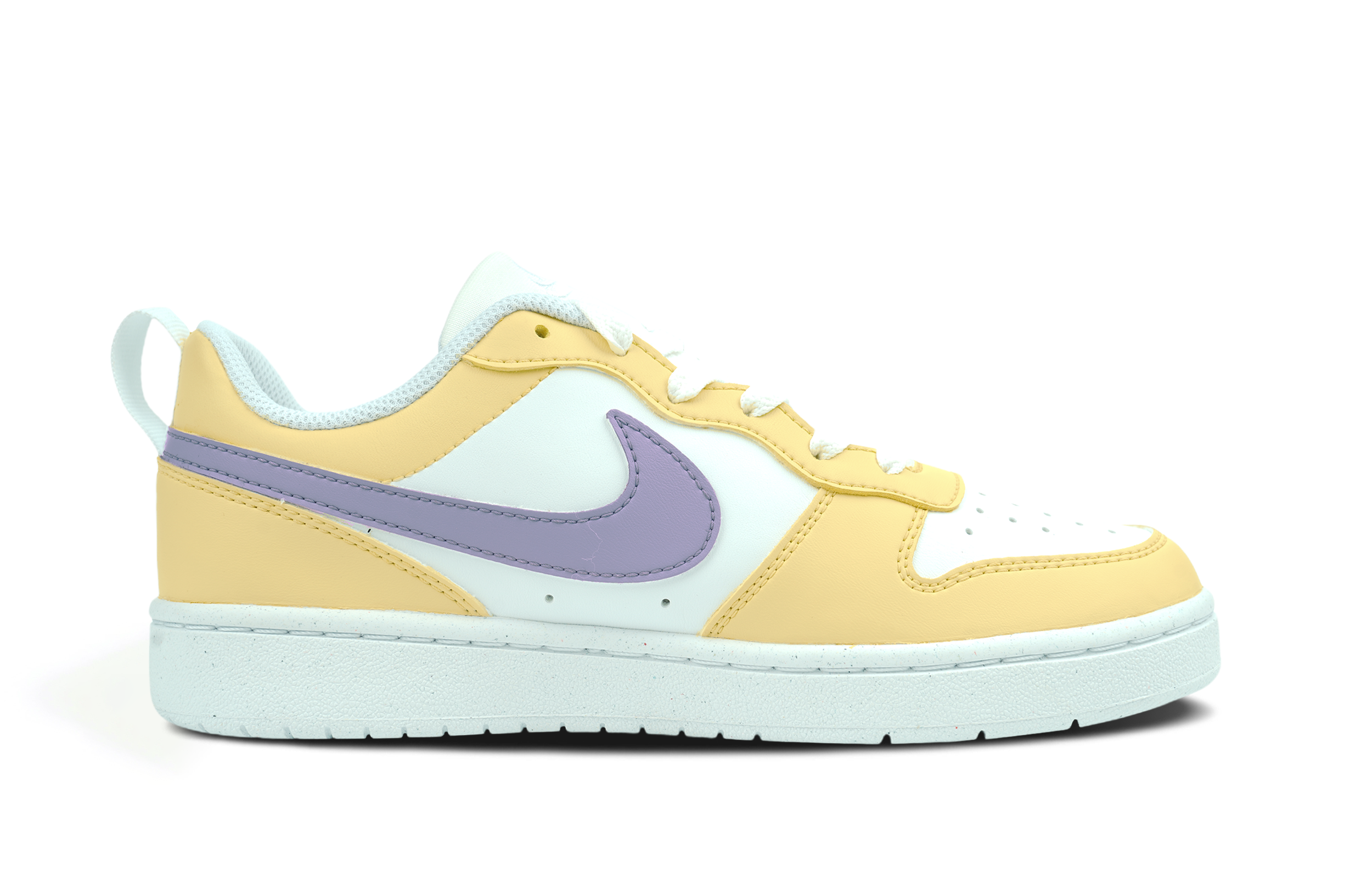 Lookbook [Kasut Custom] Nike Court Borough Rendah 'Putih Kuning' DV5456-106(Team86-小白)