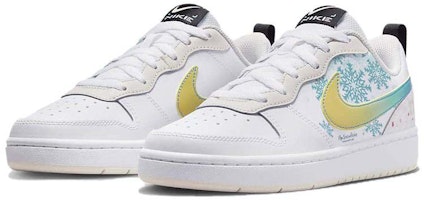 【訂製球鞋】 Nike Court Borough 雪絨松潤 若花始盛 輕便防滑耐磨 低筒 板鞋 GS 白黃 Lookbook 【訂製球鞋】 Nike Court Borough 雪絨松潤 若花始盛 輕便防滑耐磨 低筒 板鞋 GS 白黃