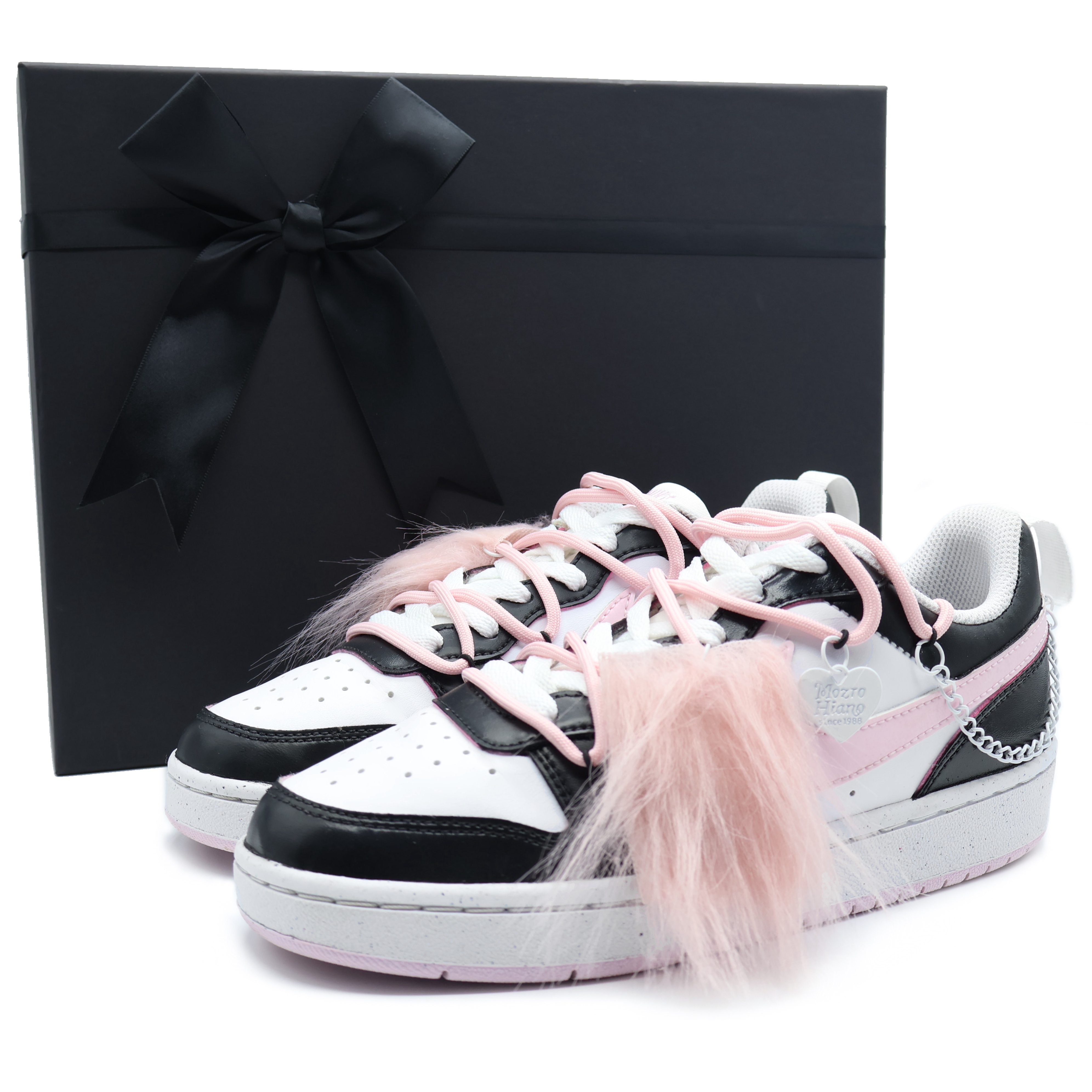 Order [Kasuts Custom] Nike Court Borough Low 'Y2K Hitam-Jantung Pink' DV5456-105（Team155-FM）