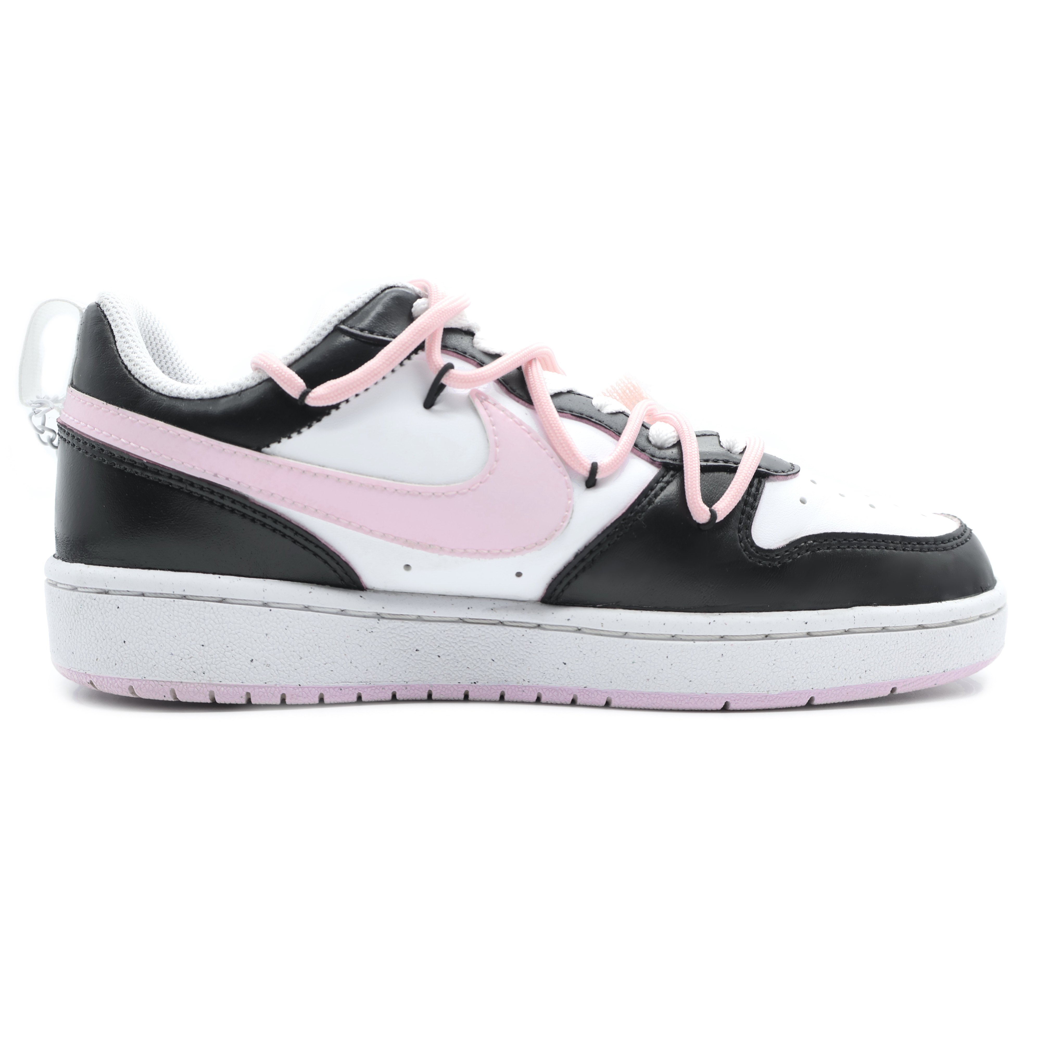 Shop [Kasuts Custom] Nike Court Borough Low 'Y2K Hitam-Jantung Pink' DV5456-105（Team155-FM）