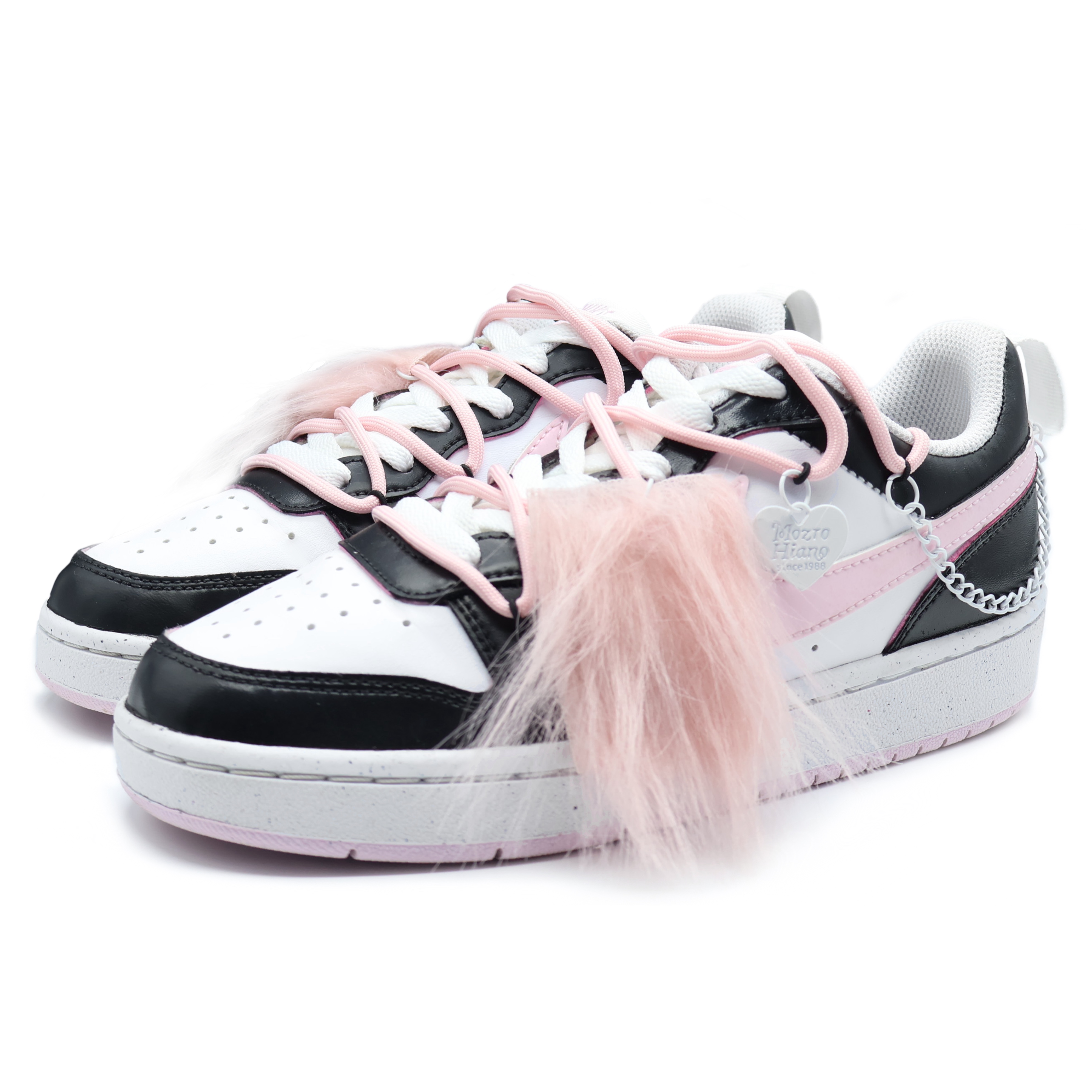 Purchase [Kasuts Custom] Nike Court Borough Low 'Y2K Hitam-Jantung Pink' DV5456-105（Team155-FM）