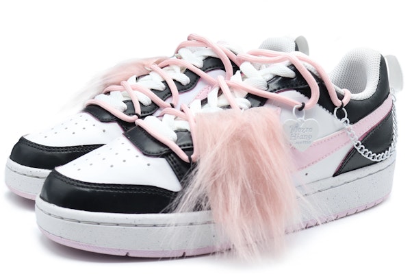 【訂製球鞋】 Nike Court Borough 甜美 Y2K 禮盒 愛心 金屬掛飾 解構 甜酷 舒適潮流 休閒百搭 低筒 板鞋 GS 黑粉色 Purchase 【訂製球鞋】 Nike Court Borough 甜美 Y2K 禮盒 愛心 金屬掛飾 解構 甜酷 舒適潮流 休閒百搭 低筒 板鞋 GS 黑粉色