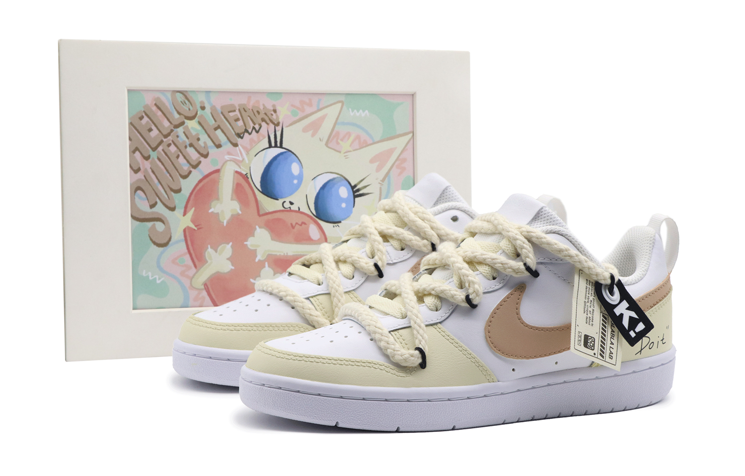 Buy 【客制球鞋】 Nike Court Borough 雞蛋糕 戶外 夏日搭配 小眾活力 清新 解構 低筒 板鞋 GS 橙黃