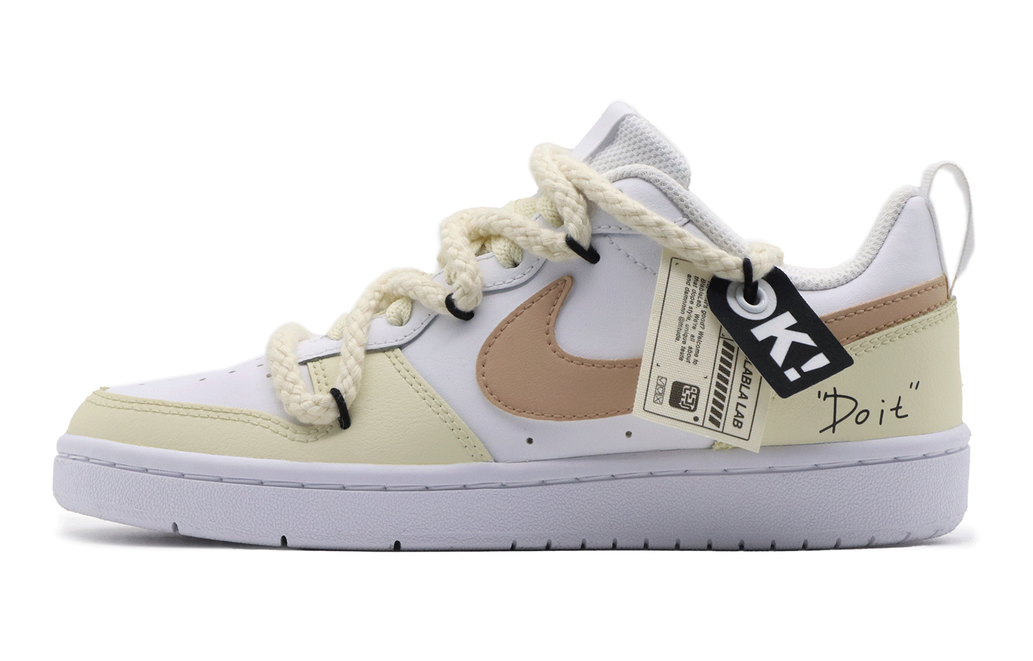 Order 【客制球鞋】 Nike Court Borough 雞蛋糕 戶外 夏日搭配 小眾活力 清新 解構 低筒 板鞋 GS 橙黃