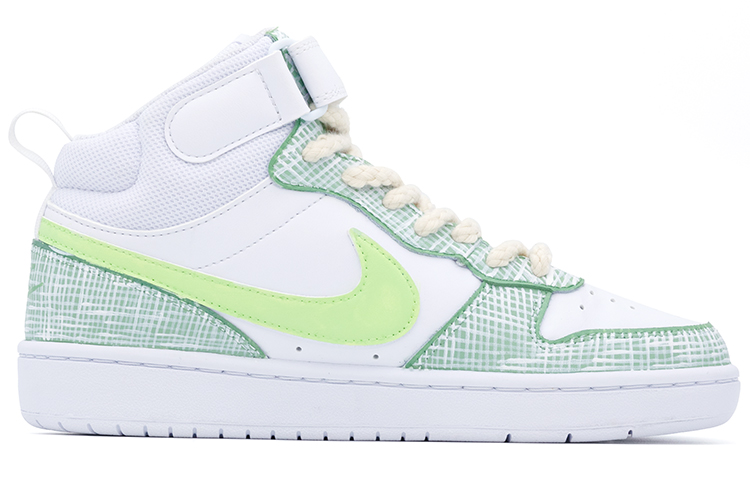 Order [定制鞋] 耐克Court Borough Mid 2 '白绿格纹' CD7782-100(team肆-方块格子手绘Y)