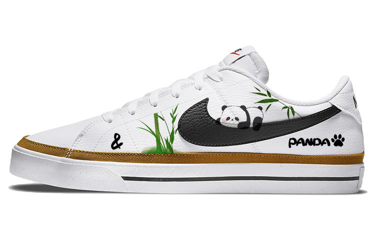 Order [Sepatu Kustom] Nike Court Legacy 'Bamboo Panda' DH3162-100(Team56-竹林熊猫)
