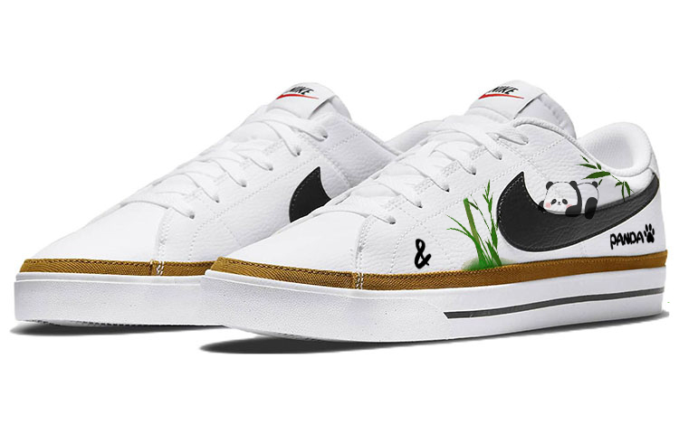 Shop [Sepatu Kustom] Nike Court Legacy 'Bamboo Panda' DH3162-100(Team56-竹林熊猫)