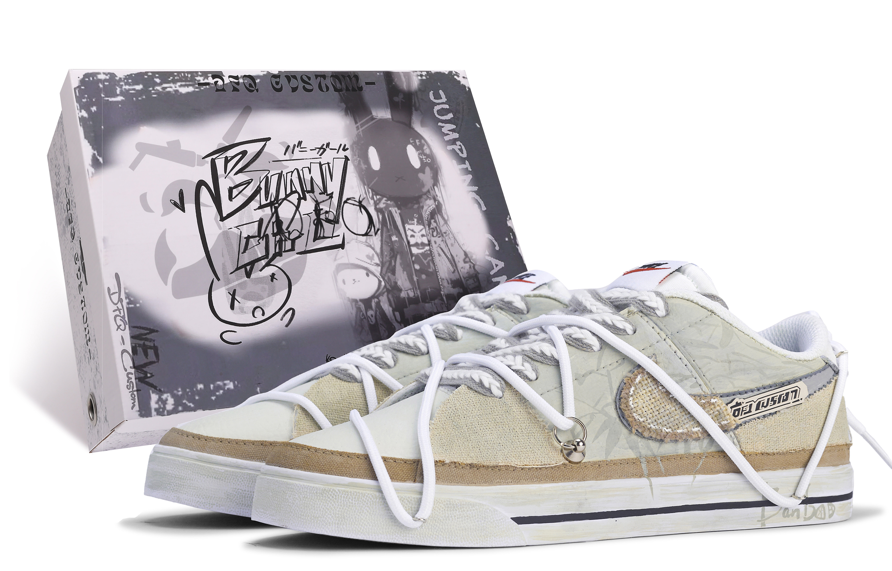 Buy [Zapatos Personalizados] Nike Court Legacy 'Da Vinci Bamboo Graffiti' CU4150-102(TeamM-BANBOO-BOX)