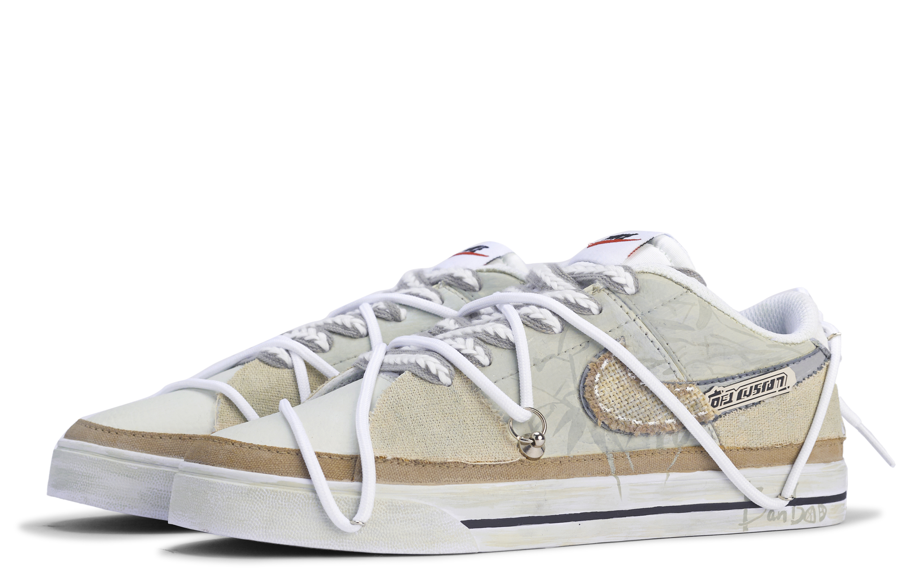Shop [Zapatos Personalizados] Nike Court Legacy 'Da Vinci Bamboo Graffiti' CU4150-102(TeamM-BANBOO-BOX)