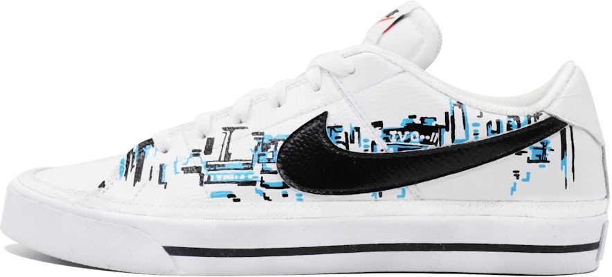 【客製化球鞋】 Nike Court Legacy 網路機器 新潮藝術 低筒 板鞋 男款 黑藍白 Buy 【客製化球鞋】 Nike Court Legacy 網路機器 新潮藝術 低筒 板鞋 男款 黑藍白