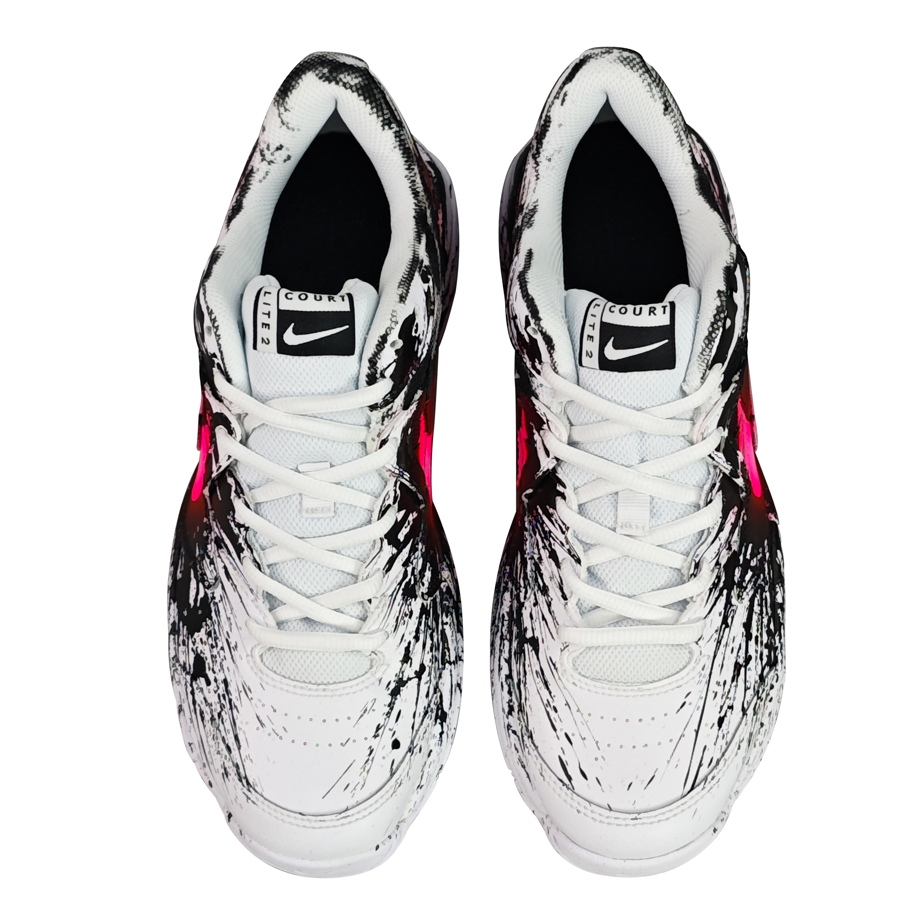Shop [Sepatu Custom] Nike Court Lite 2 'Venom Cthulhu Superhero Hitam Putih Merah Muda' AR8836-100(TeamEight-男款AR粉毒液）