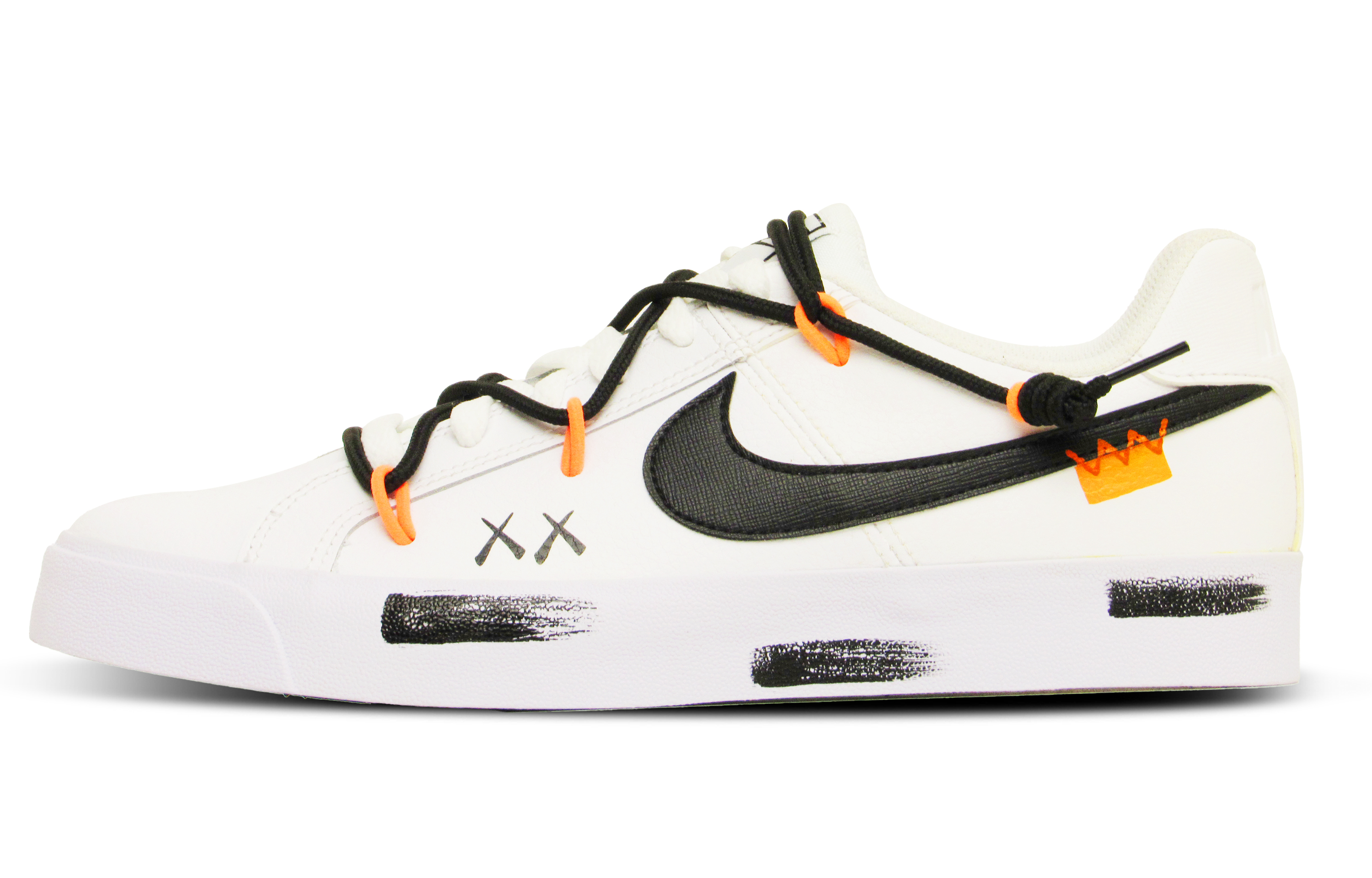 Buy [定制鞋款] 耐克 Court Royale '定制手绘做旧双鞋带' BQ4222-103-484875