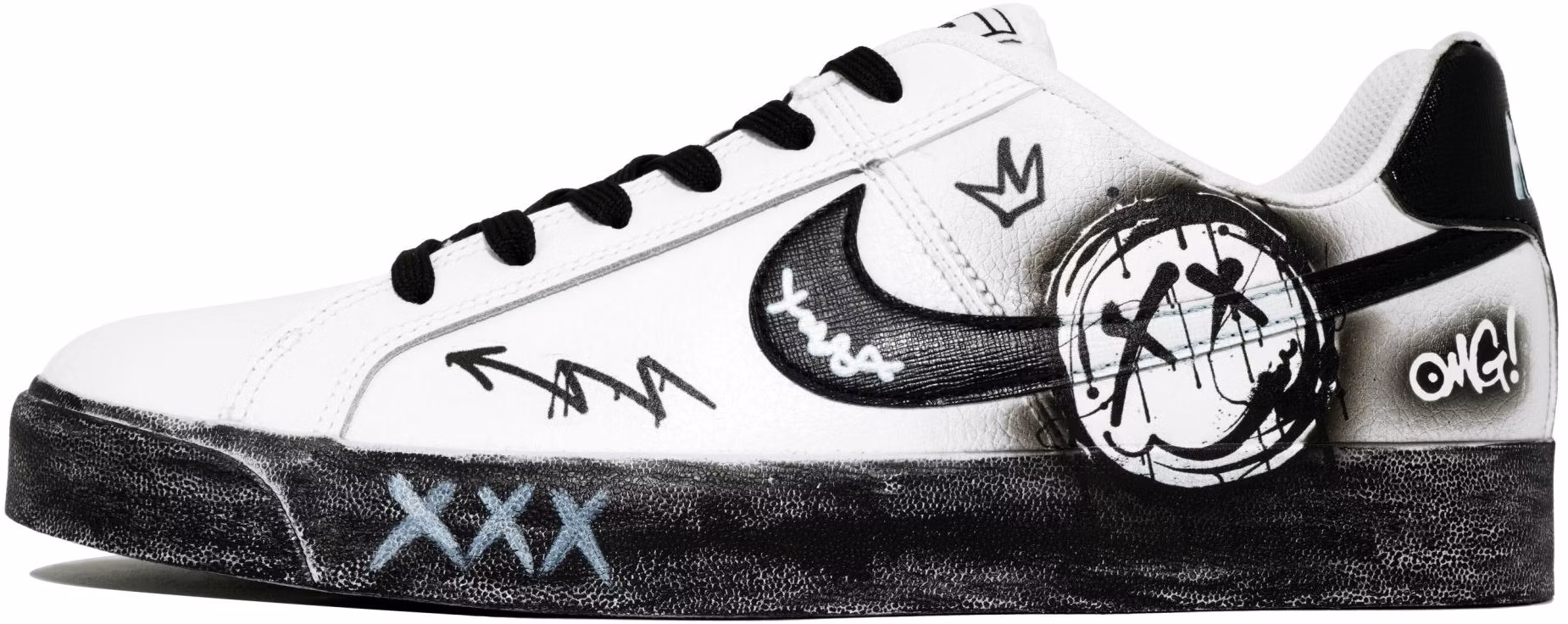 custom-shoes-nike-court-royale-smiling-grounds-black-white