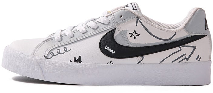 custom-shoes-nike-court-royale-ac-artist-graffiti-smiley-black-white