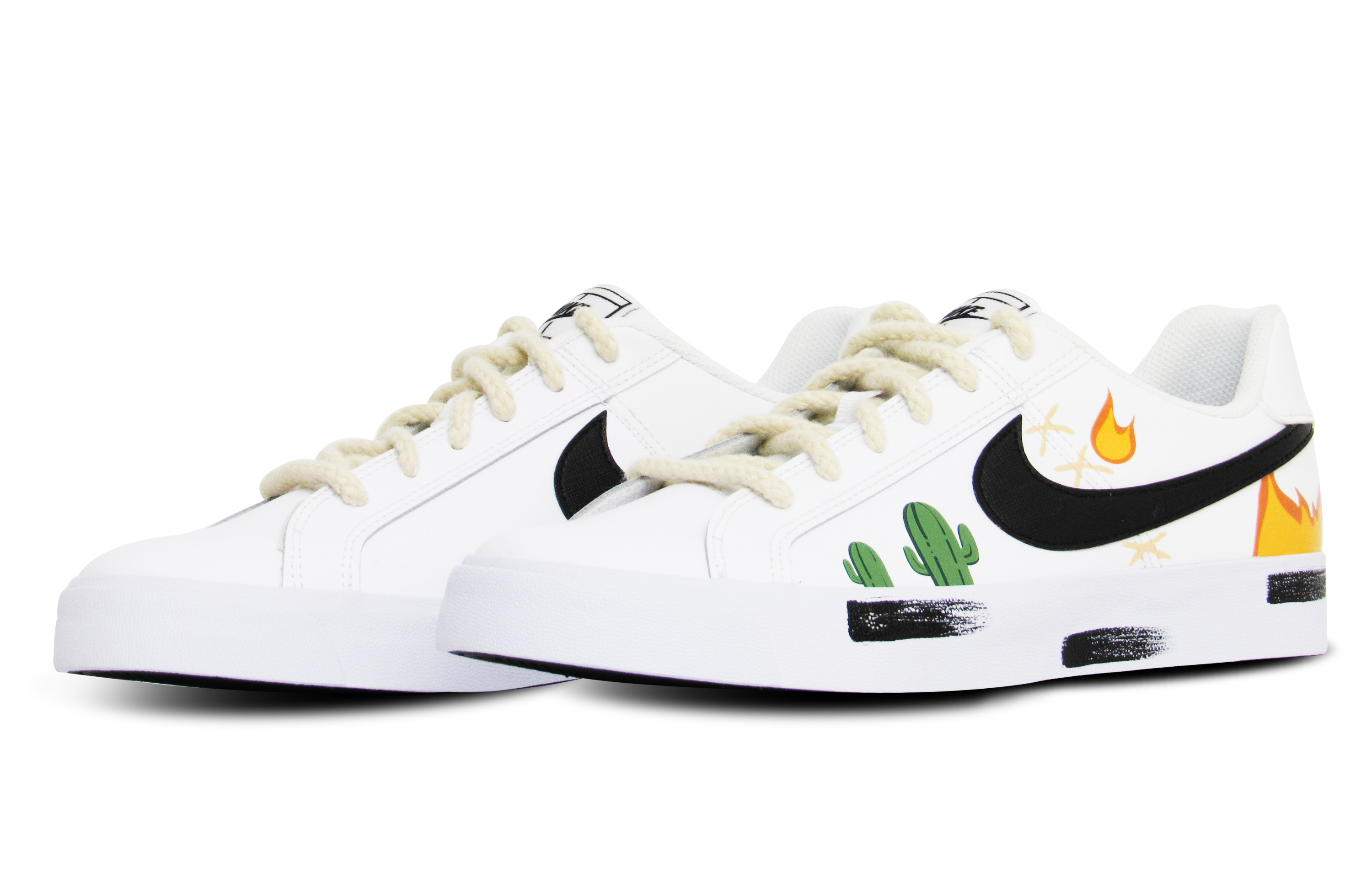 Shop Zapatillas Nike Court Royale AC 'Graffiti Flame Cactus Smile Blanco Negro' BQ4222-103-484838