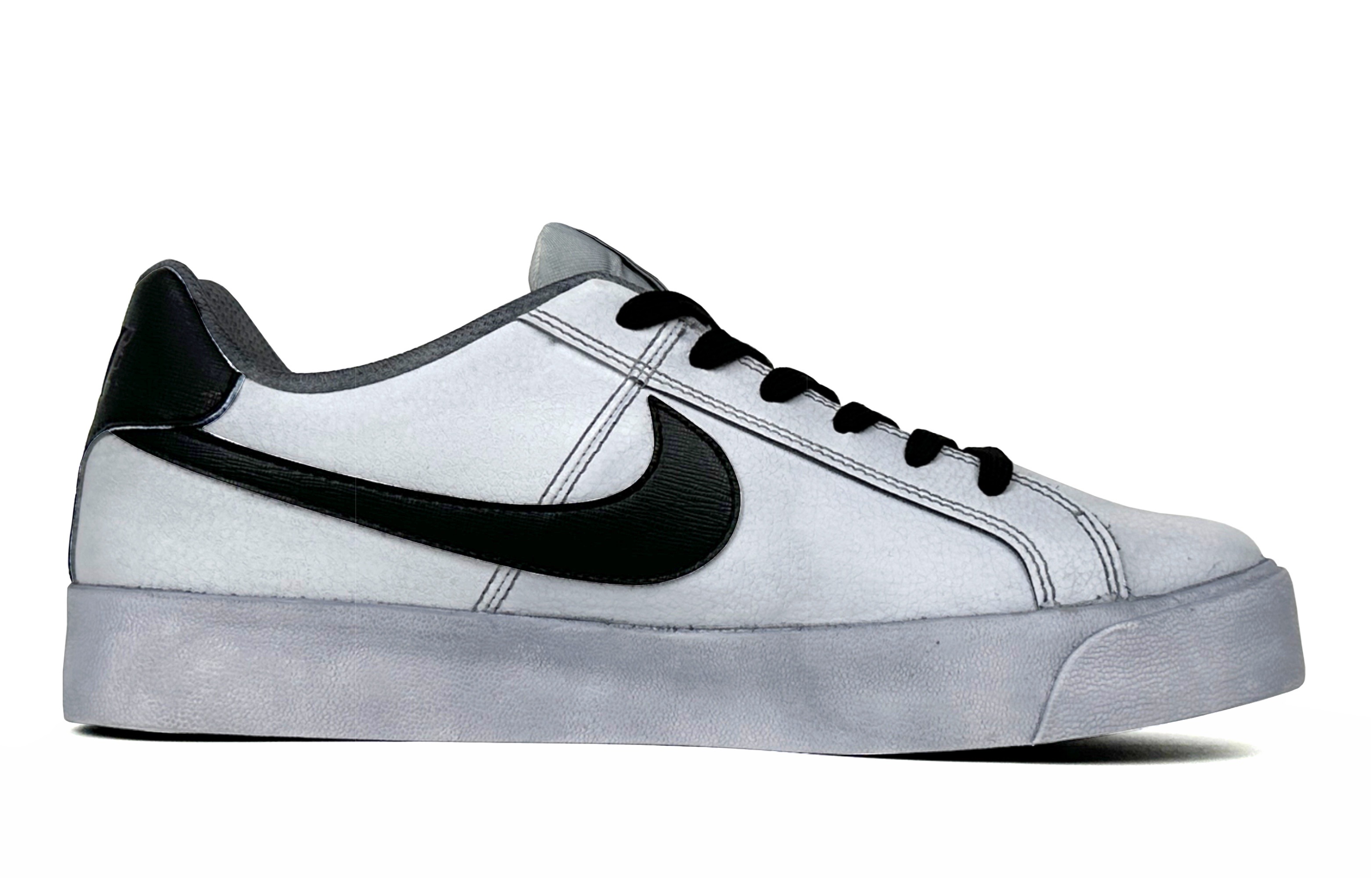 Order [カスタム シューズ] ナイキ コート ロイヤル AC 'グラフィティ ベア ブラック-グレー' BQ4222-103(Team87-涂鸦小熊男款黑灰)