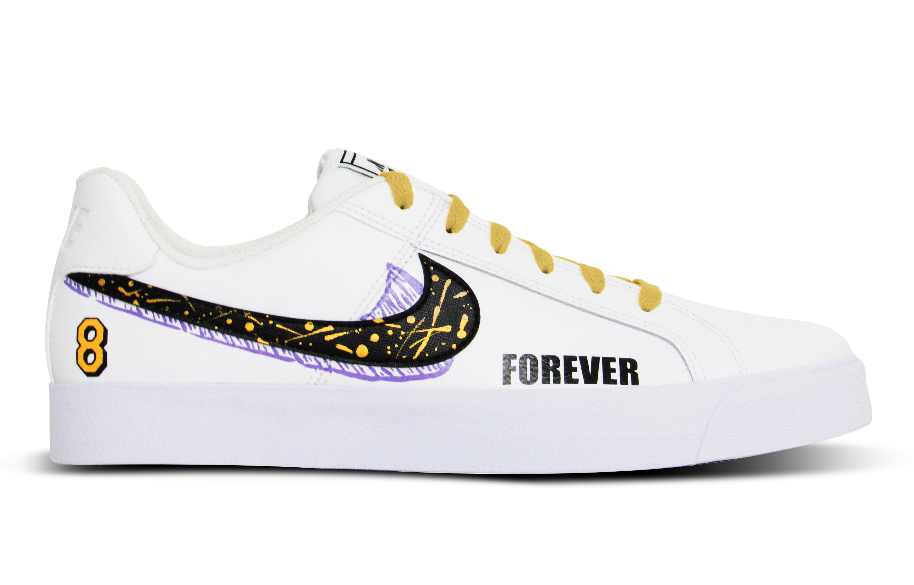 Order [Nikeカスタムシューズ] コートロイヤルAC 'レイカーズ8/24マンバ' BQ4222-103-484839 BQ4222-103-484839