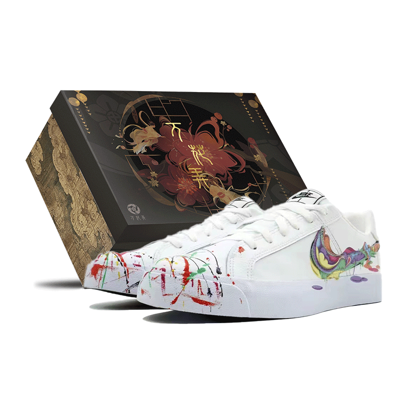 Buy 【訂製球鞋】Nike Court Royale Ac 炫色潑墨 五彩 燦爛 禮盒 低筒 板鞋 男女同款 白色