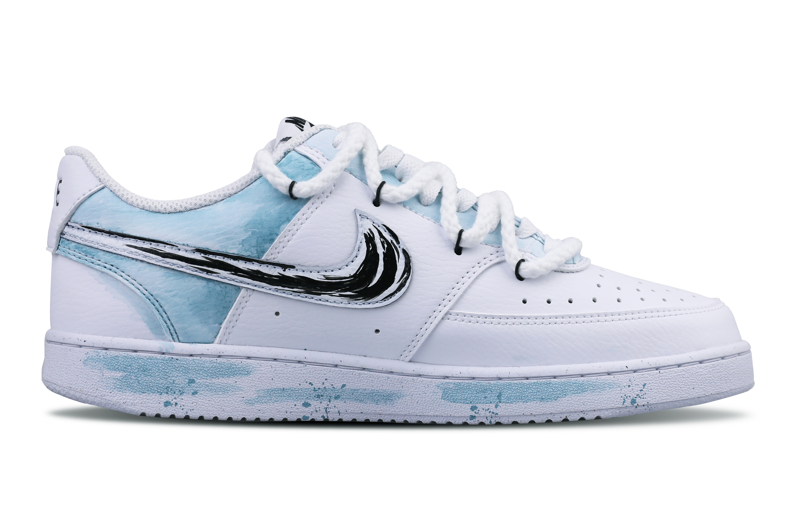 Lookbook [Zapatillas Personalizadas] Nike Court Vision 1 'Aoyama Ink Wash' DH2987-101（Team211-青山万华）