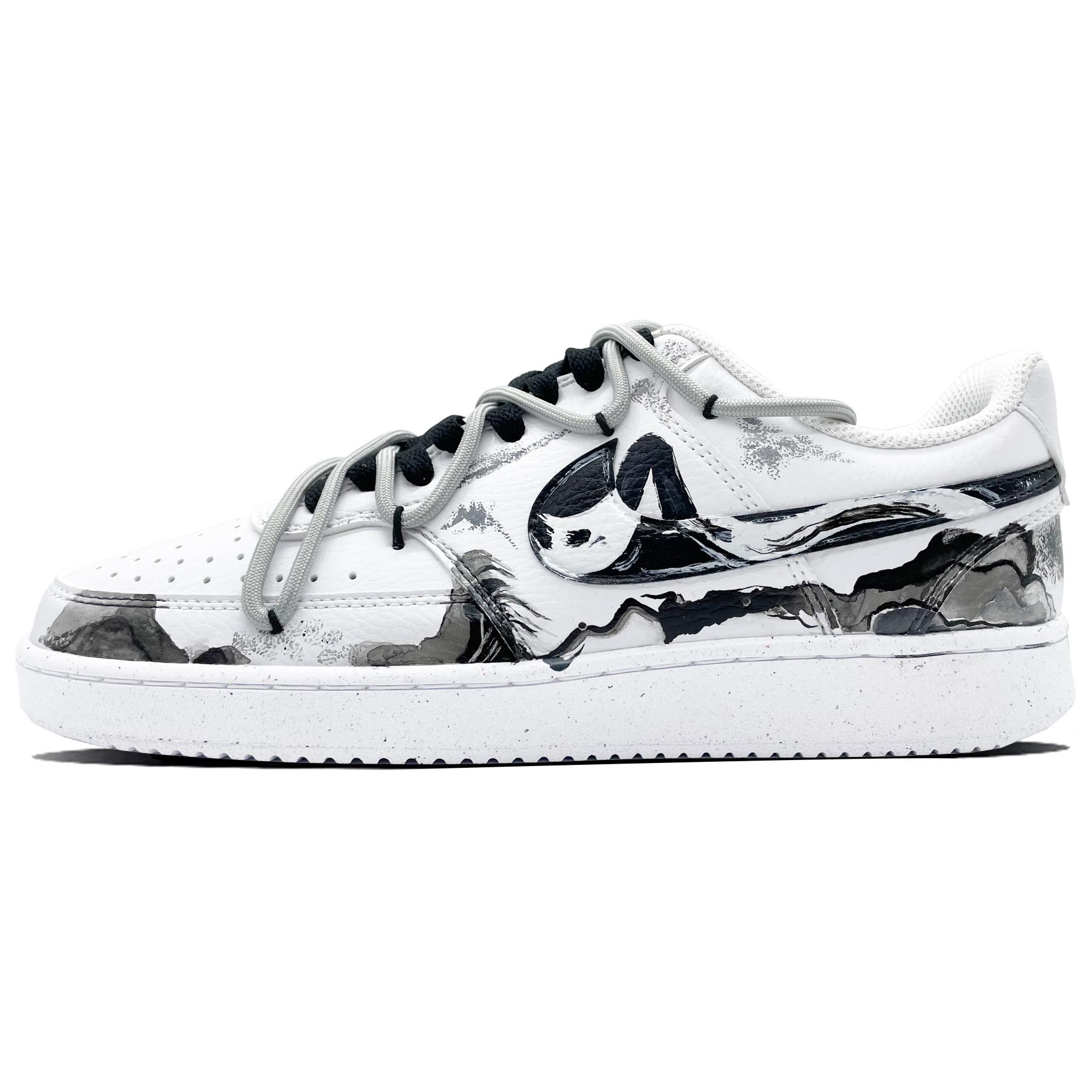 Order Zapatillas Nike Court Vision 1 'Paisaje en Tinta Negra y Blanca' DH2987-101（Team332-男款苍山墨韵）